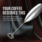 Zulay Kitchen Executive Series Luxury Gift Milk Frother with 4 Duracell Batteries – Handheld Electric Foam Maker for Coffee, Lattes & Hot Chocolate – Deluxe Finish, Ultimate Gift for Coffee Lovers