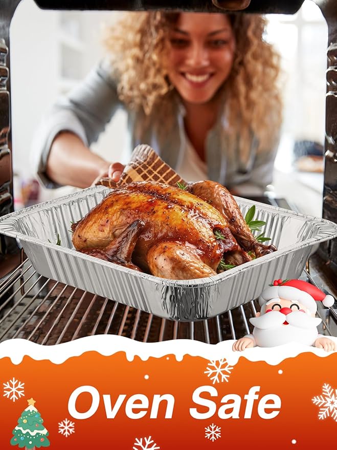 20 Set Disposable Aluminum Pans with Lids Assorted Sizes - 10 Large 10.25x12 Foil Pans Half Size & 10 Small 8x8 Tin Foil Baking Pans, Tin Trays Containers for Meal Prep, Food Cooking, Roasting