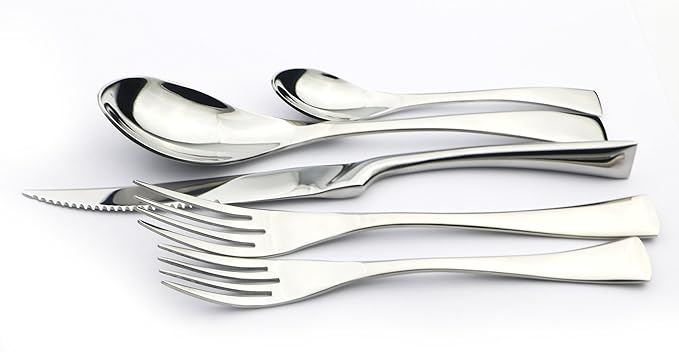 5-Piece 18/10 Stainless Steel Serrated Steak Knife Flatware Set, Service for 1