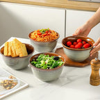 MEKY Soup Bowls, 40oz Large Deep Stoneware Cereal Bowls for Salad, Pasta, Popcorn - Dishwasher & Microwave Safe Set of 4, Elegant Stackable Porcelain Kitchen Dining Serveware, Brown