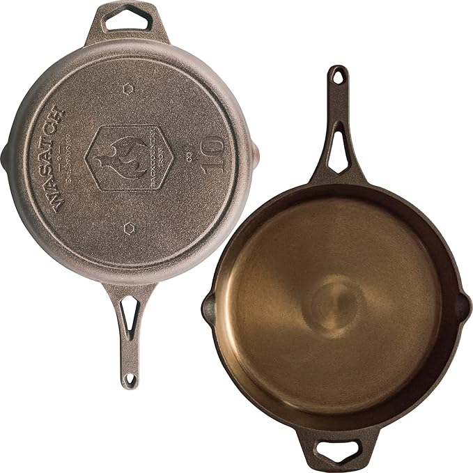 Backcountry Iron 10-1/4 Inch Smooth Wasatch Pre-Seasoned Round Cast Iron Skillet