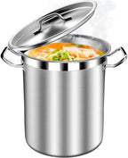 Large Stock Pot with Lid – Professional Stainless Steel Stockpot 40 Quart – Heavy Duty Cooking Pot for Catering, Soup, and Seafood Boil – Compatible with Most Cooktops