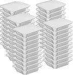50 PACK 8.3"x6.2" Disposable Tin Foil Pans with Lids 2.25LB Aluminum Pans To Go Containers for Cooking, Baking, Catering Party Meal Prep, Take Out, Freeze