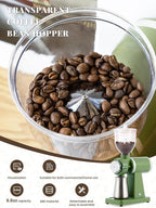 Huanyu Electric Coffee Bean Grinder 250G Commercial&Home Milling Grinding Machine 200W Automatic Burr Grinder Professional Miller 8 Fine - Coarse Grind Size Settings (Green)