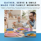 Pastel Plastic Dinnerware Set – 40-Piece Reusable Plates and Bowls Set for 8, Unbreakable Dishes with Cups, Knives, Forks, Spoons for Camping, Picnic, Kids, and Everyday Use