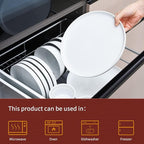 White Dinner Plates Set of 4, Ceramic Dining Plates 10.5 inch, Large Salad Plate, Porcelain Kitchen Plate for Pizza, Steak, Microwave and Dishwasher Safe