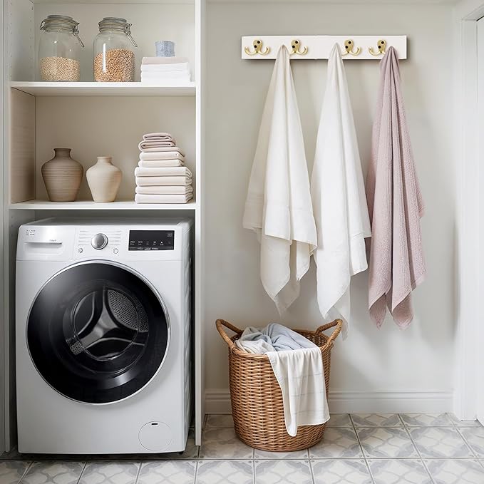 Coat Hooks Wall Hooks for hanging - 15 pack Gold Double Prong Hook Wall Mounted - Great for Living Room, Bedroom, bathroom, Closet for Coat, Bag, Towel, Hat, Key, Cup, Heavy-Duty, Easy to Install