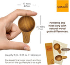 2 Pieces Small Wooden Spoon, Short Handle Teak Wood Scoops for Coffee Beans Tea Salt Sugar for Spice Jars and Short Containers