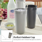 US Acrylic Newport 32 ounce Unbreakable Plastic Stackable Iced-Tea Tumblers in Grey Stone | Set of 12 Drinking Cups | Reusable, BPA-free, Made in the USA, Top-rack Dishwasher and Microwave Safe