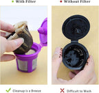 Disposable Coffee Filters, 100 Counts Coffee Filter Paper for Keurig Brewers Single Serve 1.0 and 2.0, Compatible with Reusable K Cup Filter, White