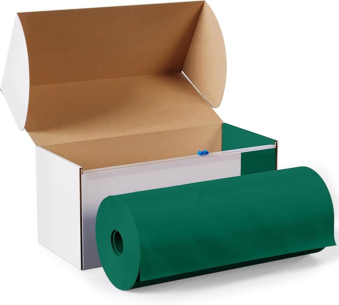 Exquisite Party Solids 54 Inch X 300 Feet Dark Green Plastic Table Cover Roll in A Cut - to - Size Box with Convenient Slide Cutter. Cuts Up to 36 Rectangle 8 Feet Plastic Disposable Tablecloths