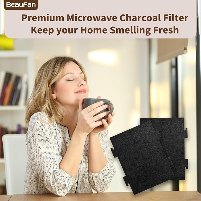 6 Pack Activated Charcoal Filters Replacement for Whirlpool & Kitchenaid Over The Range Microwaves KMLS311HS, WML55011HS, YKMLS311HS, YWML75011H, Compare to Part# W11282981 & W11223147