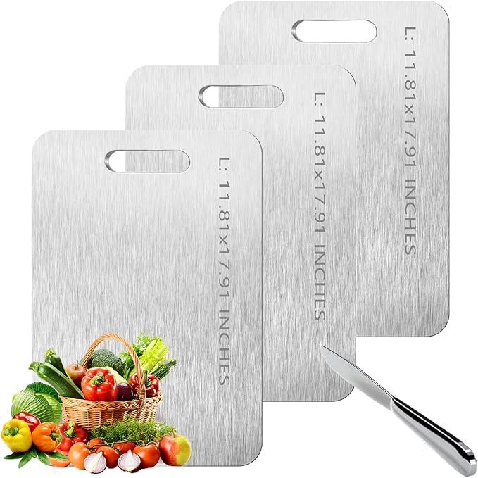 3 pack Titanium Cutting Boards for Kitchen -Titanium Cutting Board Double Sided Titanium Cutting Mat,Non Stick Chopping Board