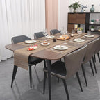 Myir JUN Placemats Set of 6, Vinyl Woven Placemats Place Mats Indoor Washable Table Mats Non-Slip Place mats for Dining Table (Light Brown, Set of 6)