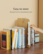 Book Stand for Reading,KVRG Adjustable Book Holder with 360° Rotating Metal Base,Foldable Cookbook Stand, Reading Hands Free with ABS Expandable Page Clips for Recipe,Textbook,Laptop-Oak