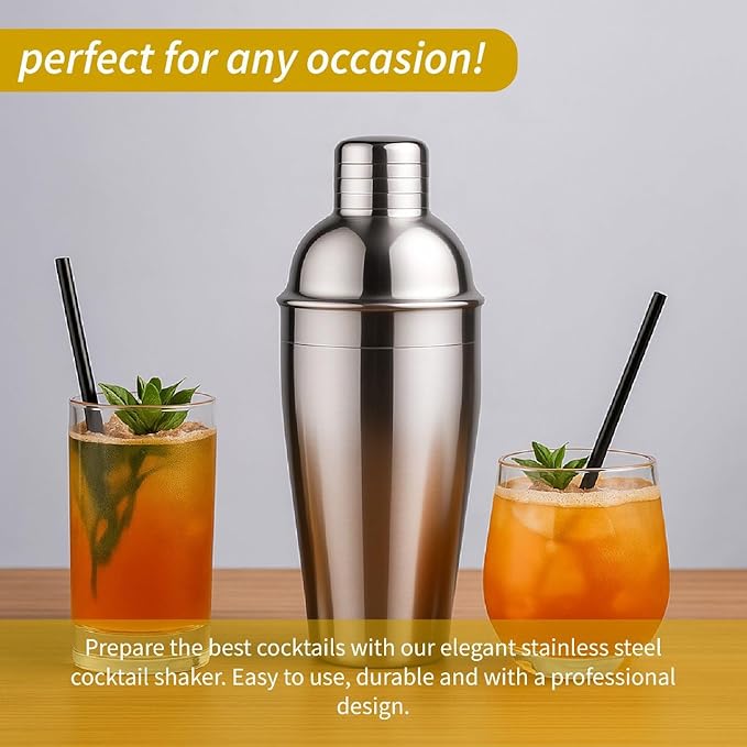 Cocktail Shaker Set Bartender Kit with Stand – Professional Bar Set for Home Bar – Martini Shaker, Jigger, Muddler & Strainer – Complete Drink Mixer & Bar Tools Set for Cocktails and Mixology 10 Pcs