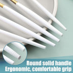 Lemeya Matte White Gold Silverware Set for 4,Modern Stainless Steel Brushed Cutlery Set,20-Pieces Heavy Duty Flatware Set,Knives Spoons and Forks Set Utensils Set, Satin Finish, Dishwasher Safe