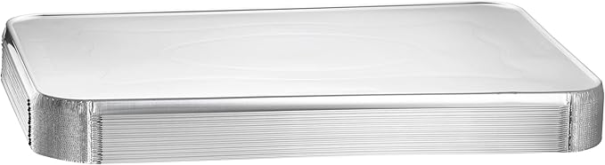 Full Size Deep Steam Aluminum Table Pans - Disposable to go Foil Pans for Chafing, Baking, Storing and Catering Containers (21” x 13” x 3”) (10, With Lids)