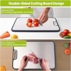 Titanium Cutting Boards for Kitchen - Double Sided with Juice Groove & Non-Slip Feet, Food Grade Chopping Board, Dishwasher Safe & Knife-Friendly (15.2"x10.4")