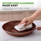 NutriChef 20 Piece Professional Home Kitchen Cookware and Bakeware, Pots and Pans Set Non Stick Kitchenware, Cool-Touch Handles, Safe for Gas, Electric, Induction Cooktops, Easy Clean, Brown