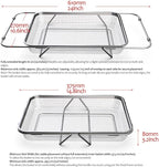 Extendable Dish Rack with Feet, Vegetable Colander Basket, Stainless Steel Dish or Silverware Drying Rack, Ultimate Kitchen Organizer Over The Sink (12.99 x 9.65 x 2.76 Inches)