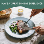 Modern Black silverware Set,Premium 18/10 Stainless Steel,Heavy duty,Sturdy,Sharp Practical steak knives,Matte Black Handle,Mirror Polished Finish,Kitchen Essential, (black)