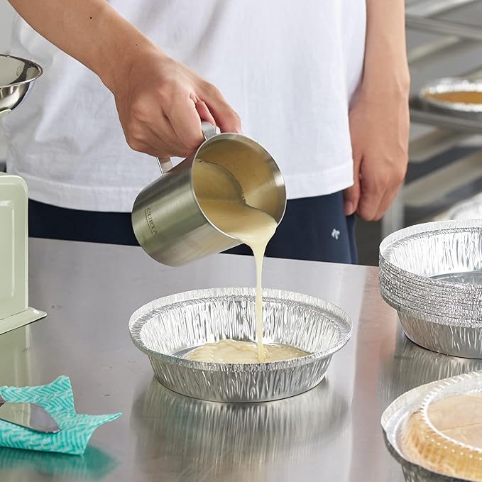 CURTA 7" Round Aluminum Foil Pans with Clear Lids | Heavy Duty | Great for Broiling, Baking, Storage, Roasting, Takeout, Air Fryer | 30 Pack