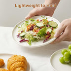 Jassceram 8.5 Inch Small Dinner Plates Set of 6, Ceramic Plates for Salad, Snack, Dessert and Appetizer - Microwave, Oven and Dishwasher Safe, Scratch Resistant and Lead-free, White