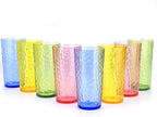 Yalin 24-Ounce Plastic Tumbler Acrylic Drinking Glasses, Reusable Plastic Cups, Stackable, BPA-Free, Shatter Proof, Dishwasher Safe, Set of 8 (Multicolor)