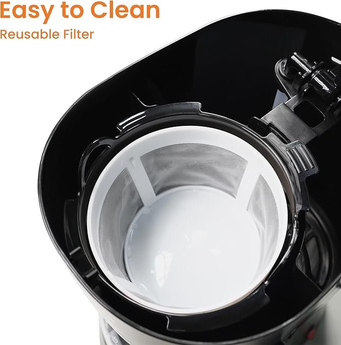 12-Cup Coffee Maker, 1.5L Drip Coffee Machine with One-Touch Brewing, Glass Carafe, Anti-Drip System, Reusable Filter, Easy-to-Use Home & Office Coffee Brewer