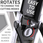 ONCE FOR ALL Upgrade Safe Mandoline Slicer Plus, Biger Size, Adjustable Vegetable Food Chopper Potato Fries Cutter, Detachable Blade, Kitchen Chopping Artifact, Gift (Black)