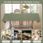 Laolitou Table Cloth Rectangle Linen Waterproof Textured Green Tablecloth, Washable Wrinkle Free Spill Proof Fabric Tablecloths for Dining Table Farmhouse Kitchen Holiday, 52x70 Inch