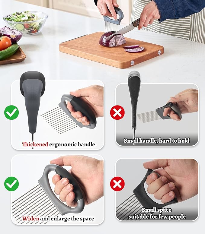 Onion Slicer PRO | Onion Cutter | Holder for Slicing | Lemon Vegetable Cutter for Potato and Tomato, Avocados, Eggs, Food Slicer Assistant Tool for Slicing Fruit and Meat