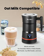 FB2 Pro Milk/Oat Milk Frother Hot Cold, Larger Capacity, Performance foam for Latte & Cappuccino, Makes 8 Drinks, 4-in-1 Milk Foamer, Intelligent Temp & Speed Control Electric Milk Steamer, Black