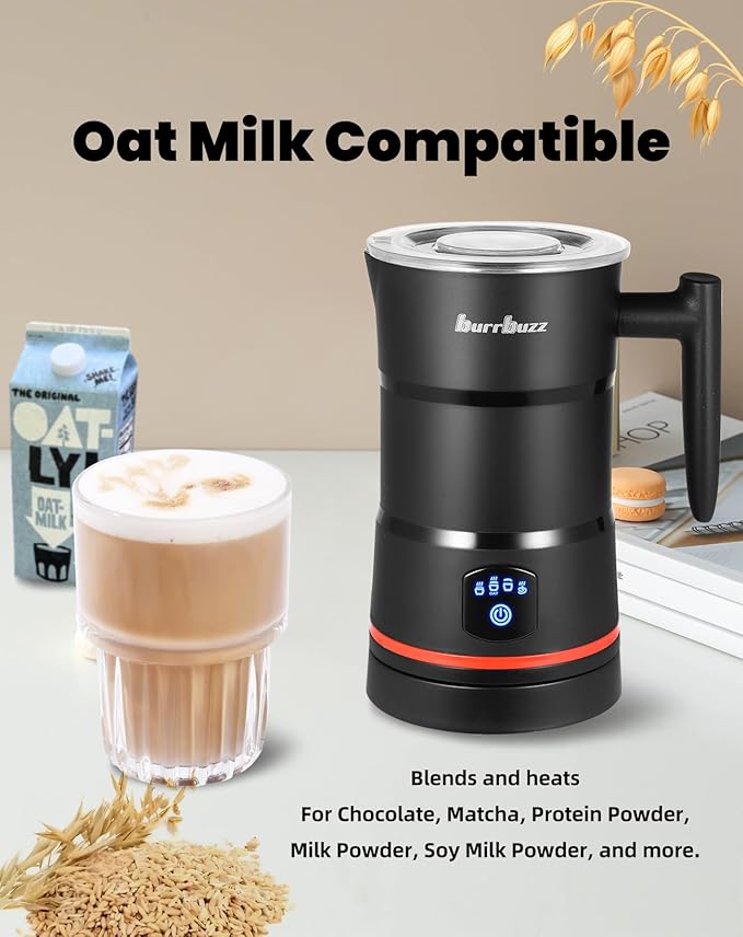 FB2 Pro Milk/Oat Milk Frother Hot Cold, Larger Capacity, Performance foam for Latte & Cappuccino, Makes 8 Drinks, 4-in-1 Milk Foamer, Intelligent Temp & Speed Control Electric Milk Steamer, Black