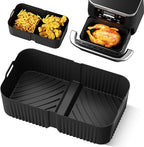 Air Fryer Silicone Liners for Ninja DZ071-7qt Basket Replacement, Reusable, Dishwasher Safe, BPA Free- Black