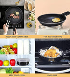 16 Pieces Kitchen Removable Handle Cookware Sets, Stackable Pots and Pans Set Nonstick for Induction Gas RVs Camping Space Saving