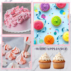 Uiifan 2 Sets Icing Decoration Gun Set Dessert Decorating Decorator Syringe Cake Decorating Tool and 12 Pcs Russian Piping Icing Nozzles Cupcake Filling Injector Cake Tool for Baking(Pink, Black)