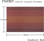 PIGCHCY Placemat,Washable Woven Non-Slip Insulation Durable Placemat Vinyl Table Mat Set of 4 (Scarlet Red)