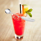 Creative spoons in multiple colors. They can be used to stir flower tea, coffee, and desserts. They're also great for decoration, collection, or as gifts. (silver with fine lines)