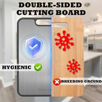 100% Pure Titanium Cutting Board, 2 in 1 Titanium Cutting Boards for Kitchen, Dishwasher Safe Cuttings Boards Double Sided with Juice Groove, Non-slip Wheat Straw PP Chopping Board, 15.2"×10.4"