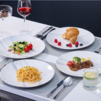 bestone Dinner Plates, 10.5 Inch Plates Set of 6, Porcelain Round Dessert Salad Dinner Plates, Serving Dishes for Kitchen, Dishwasher, Microwave, Freezer, Oven Safe, Marble Blue