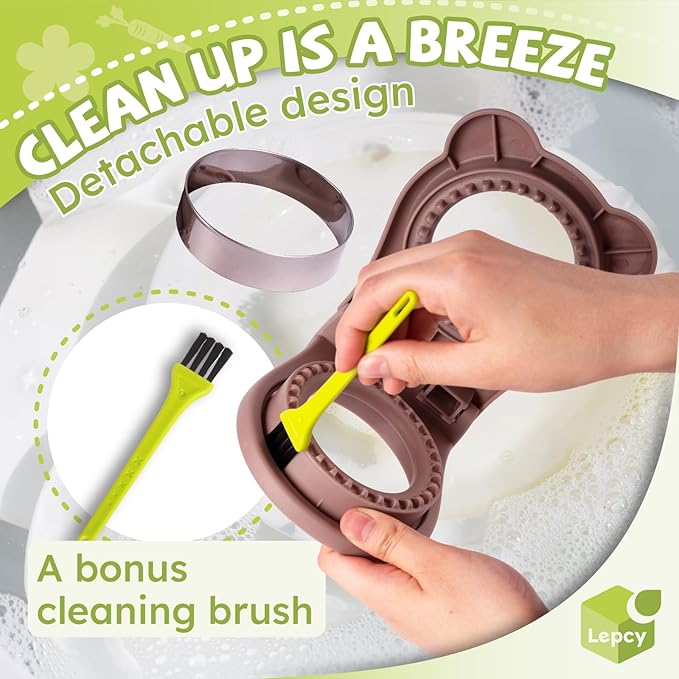 Uncrustables Sandwich Maker Sealer Cutter, Crustless Sandwich Cutter, PB&J Uncrustable Maker - Color Brown, Round Shape