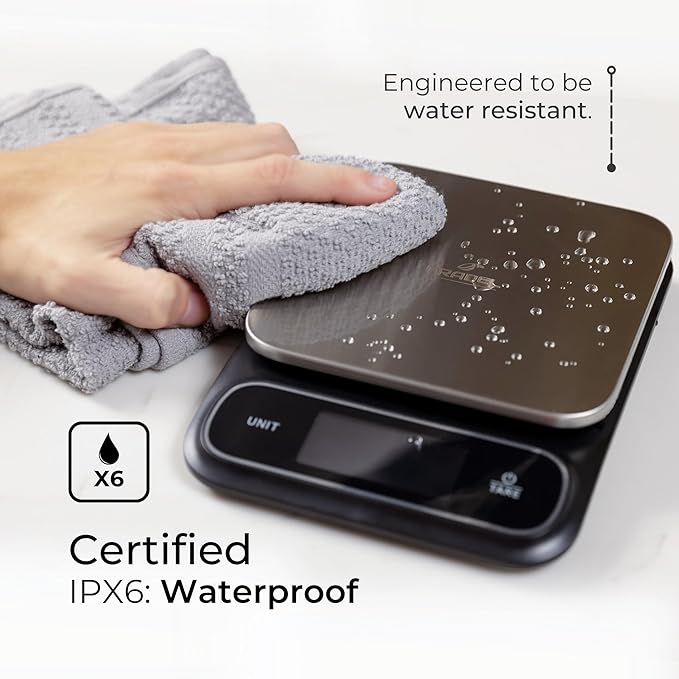 Fradel 0.1g Digital Kitchen Food Scale in Grams & Ounces - 11lb, for Cooking, Baking, Weight Loss - Square