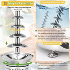 Commercial Chocolate Fountain 5 Layers 18Lbs Large Chocolate Fondue Tower Stainless Steel Hot Chocolate Waterfall for Nacho Cheese Knob Control