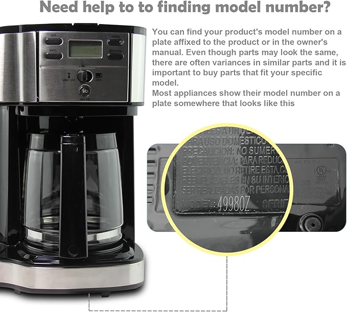 12-Cup Replacement Glass Carafe Pot Compatible with Hamilton Coffee Maker Models 46310, 49976, 49966, 49350, 49957, 49954, 49933, 49980A, 49980Z, 49983, 49618, 46300, 49950