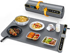 Food Warming Mat, 9 Temperature Modes & Upgraded Electric Heating Wire Full Surface Heating, Portable Warming Mat for Food, 6-Hours Auto Shut-Off Food Warming Mat for Buffet, Parties