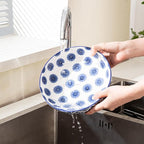 Ceramic Large Pasta Bowls - 45 OZ Salad Bowls 8 inch Wide Serving Bowls for Soup Dessert Noodle Dinner Fruit Bowls - Microwave Dishwasher Safe - Set of 4 - Vintage Blue