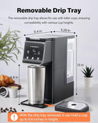 K Cup Coffee Maker With Bold Setting, Single Serve Hot & Iced Coffee Maker for K-Cup and Grounds, 52oz Removable Reservoir, 6 to14oz Brew Sizes, Pod Coffee Machine With Reusable Filter, Gray