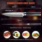 Kuwata Japanese Utility Knife, 5 inch Handcrafted VG10 Stainless Steel Paring Knife, Professional Japanese Kitchen Knives with Ergonomic Handle Grip and Gift Box